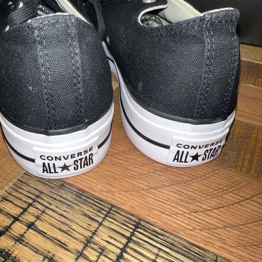 MEN'S CONVERSE CANVAS OX PLATFORM CHUCK TAYLOR ALL STAR BLACK SNEAKERS LOW TOP - Picture 3 of 7